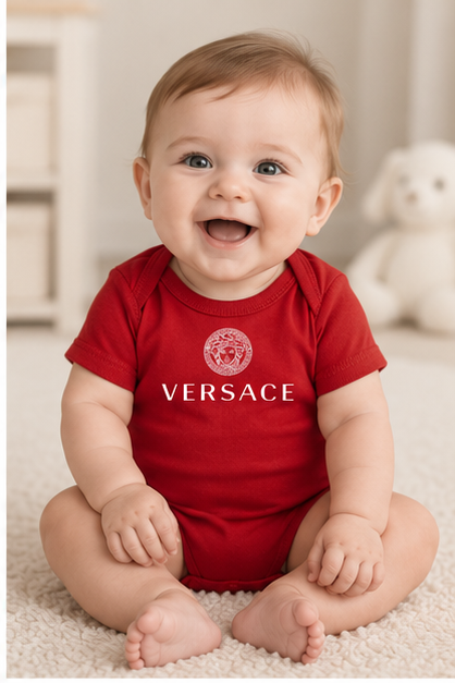 Versace Baby Romper Onesie | Color: Red | Image 3