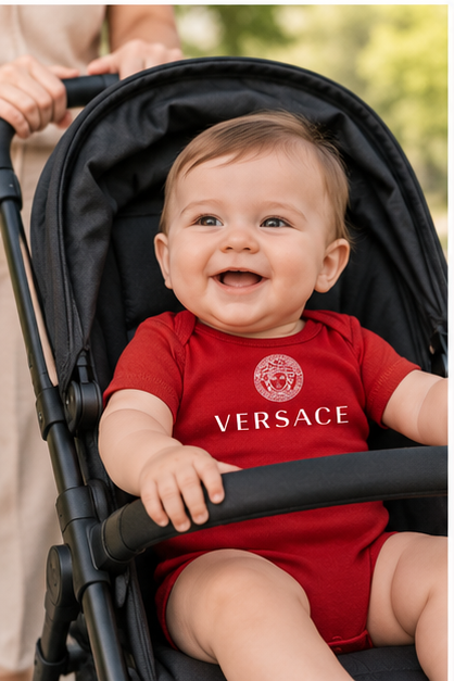 Versace Baby Romper Onesie | Color: Red | Image 4