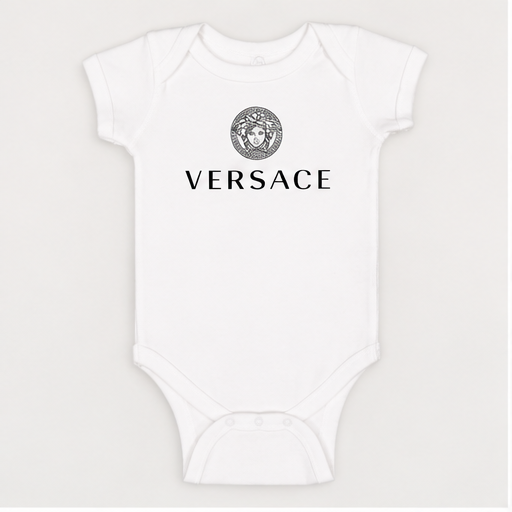 Versace Baby Romper Onesie | Color: White | Image 1