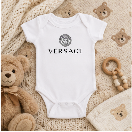 Versace Baby Romper Onesie | Color: White | Image 2