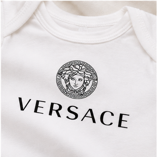 Versace Baby Romper Onesie | Color: White | Image 5