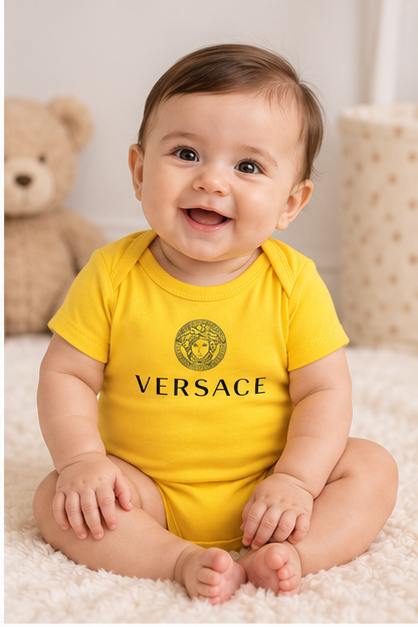 Versace Baby Romper Onesie | Color: Yellow | Image 3