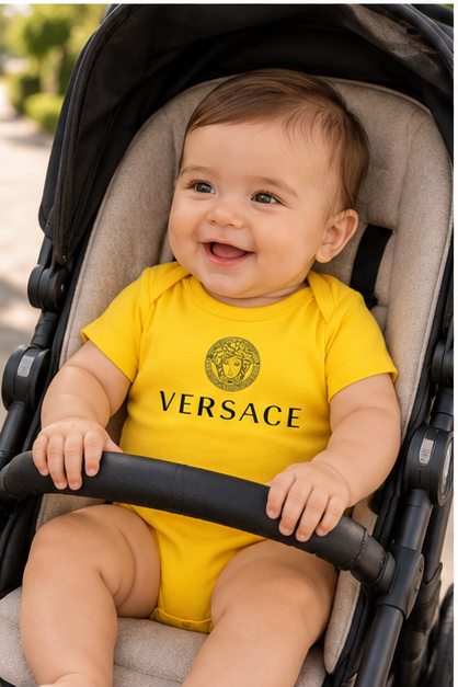 Versace Baby Romper Onesie | Color: Yellow | Image 4