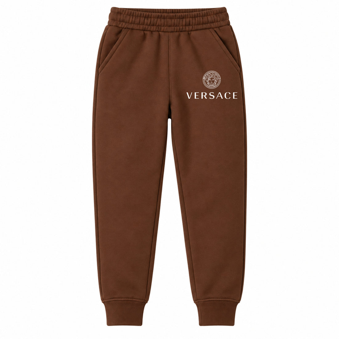 Versace youth jogger sweatpants, Brown, Youth Large ages 10–12