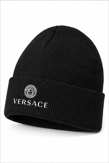 Versace Cuffed Beanie Hat | Color: Black | Image 2
