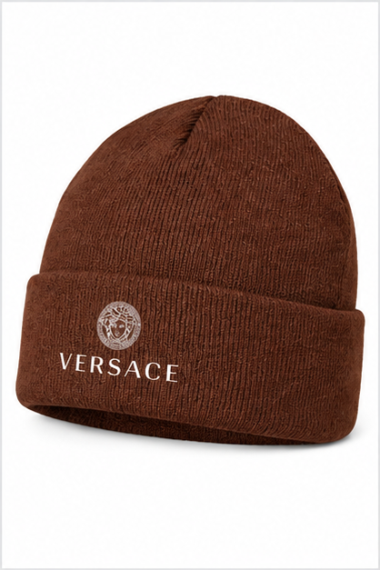 Versace Cuffed Beanie Hat | Color: Brown | Image 2