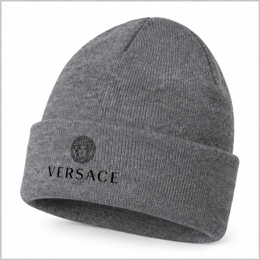 Versace Cuffed Beanie Hat | Color: Gray | Image 2