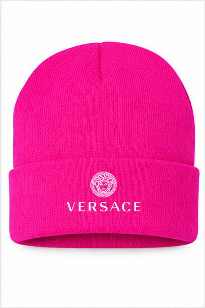 Versace Cuffed Beanie Hat | Color: Hot Pink | Image 1