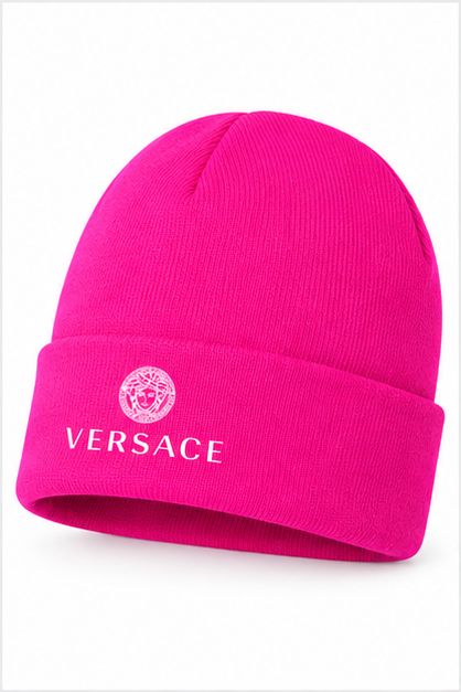 Versace Cuffed Beanie Hat | Color: Hot Pink | Image 2