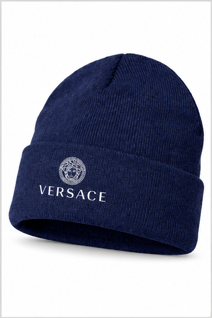 Versace Cuffed Beanie Hat | Color: Navy | Image 2