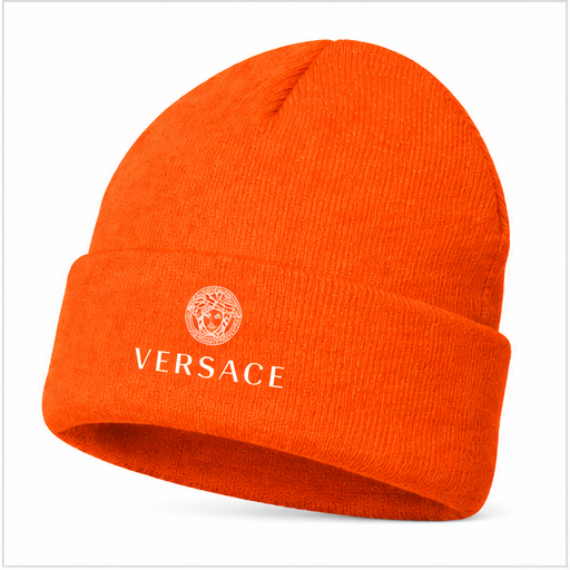 Versace Cuffed Beanie Hat | Color: Orange | Image 2