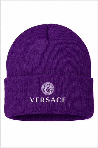 Versace Cuffed Beanie Hat | Color: Purple | Image 1