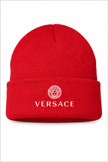 Versace Cuffed Beanie Hat | Color: Red | Image 1
