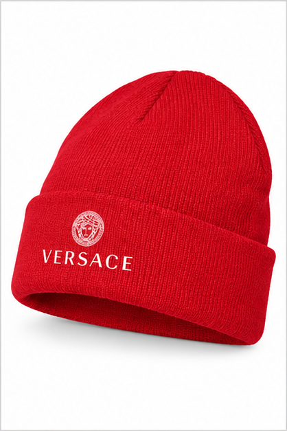 Versace Cuffed Beanie Hat | Color: Red | Image 2