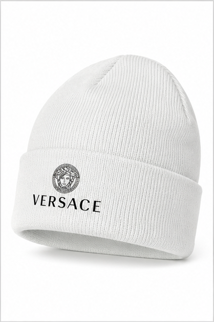 Versace Cuffed Beanie Hat | Color: White | Image 2