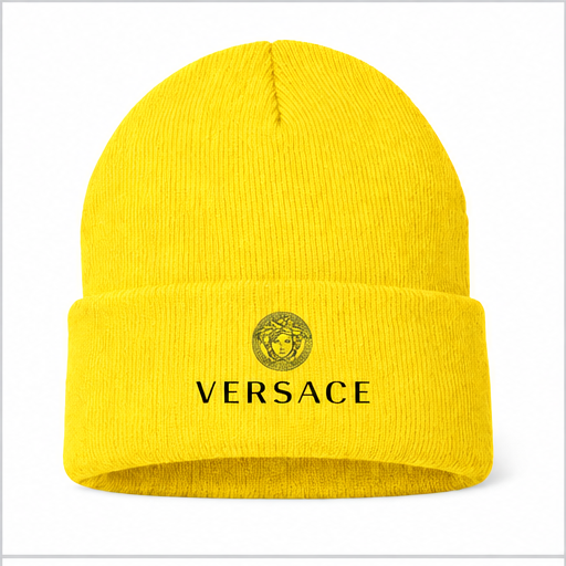 Versace Cuffed Beanie Hat | Color: Yellow | Image 1