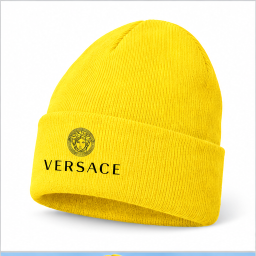 Versace Cuffed Beanie Hat | Color: Yellow | Image 2