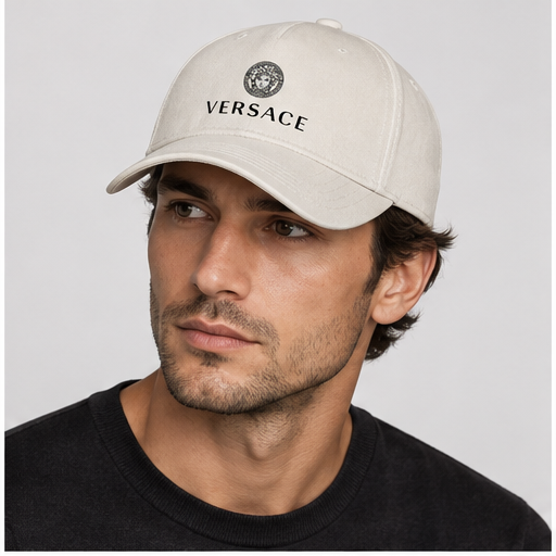Versace Dad Baseball Cap Hat | Color: Beige | Image 2