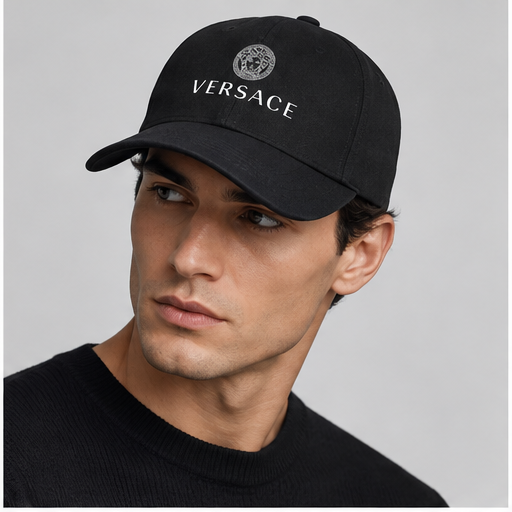 Versace Dad Baseball Cap Hat | Color: Black | Image 2