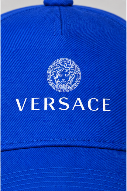 Versace Dad Baseball Cap Hat | Color: Blue | Image 5