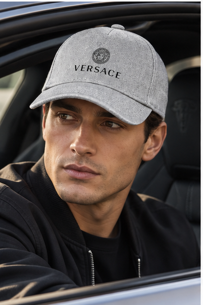 Versace Dad Baseball Cap Hat | Color: Grey | Image 4