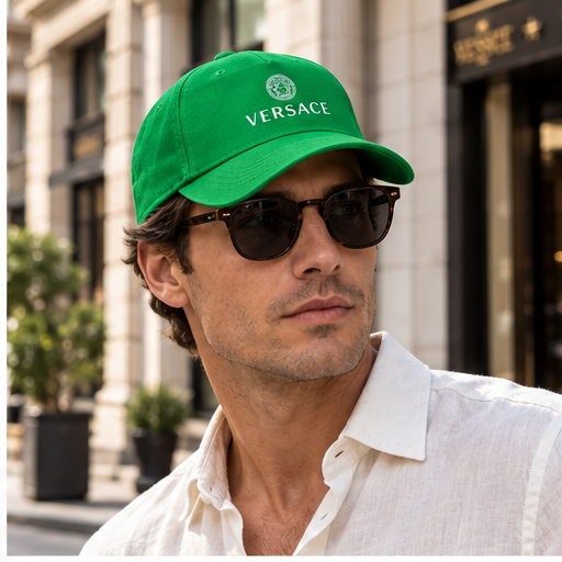 Versace Dad Baseball Cap Hat | Color: Kelly Green | Image 3