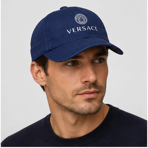 Versace Dad Baseball Cap Hat | Color: Navy | Image 2