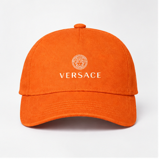 Versace Dad Baseball Cap Hat | Color: Orange | Image 1