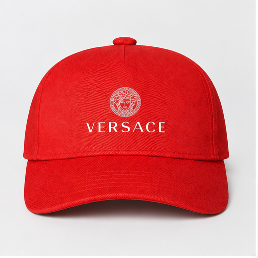 Versace Dad Baseball Cap Hat | Color: Red | Image 1