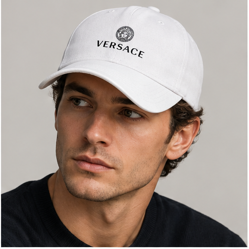 Versace Dad Baseball Cap Hat | Color: White | Image 2