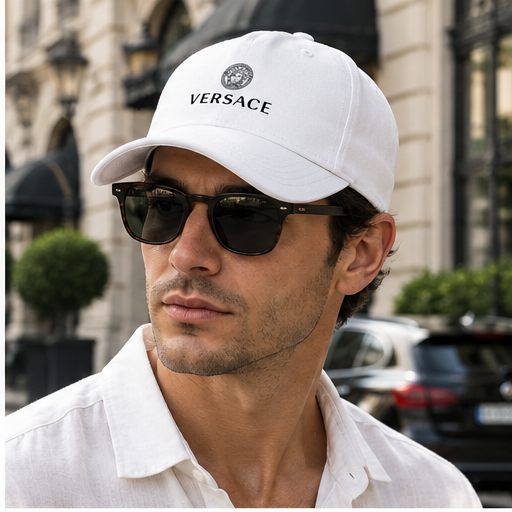 Versace Dad Baseball Cap Hat | Color: White | Image 3