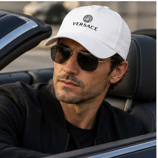 Versace Dad Baseball Cap Hat | Color: White | Image 4