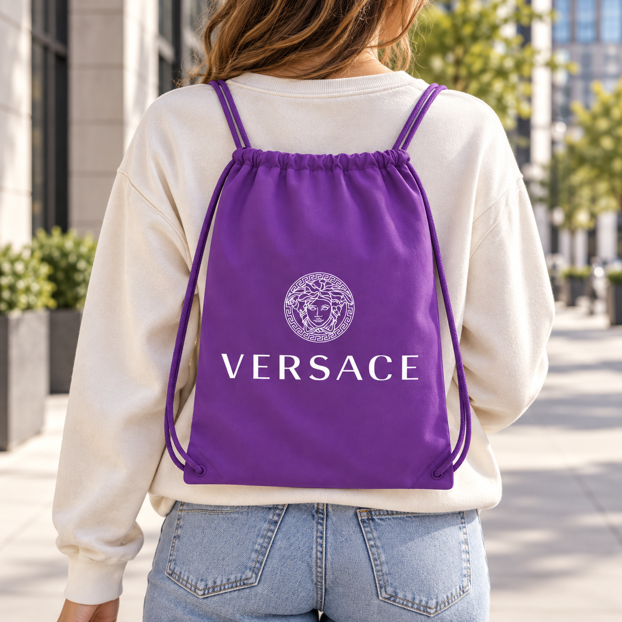 Versace Drawstring Bag | Color: Purple | View 1