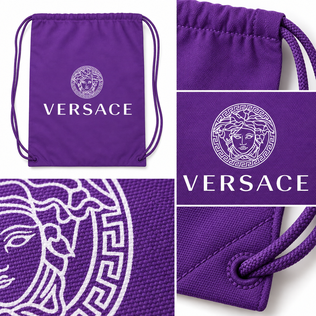 Versace Drawstring Bag | Color: Purple | View 2