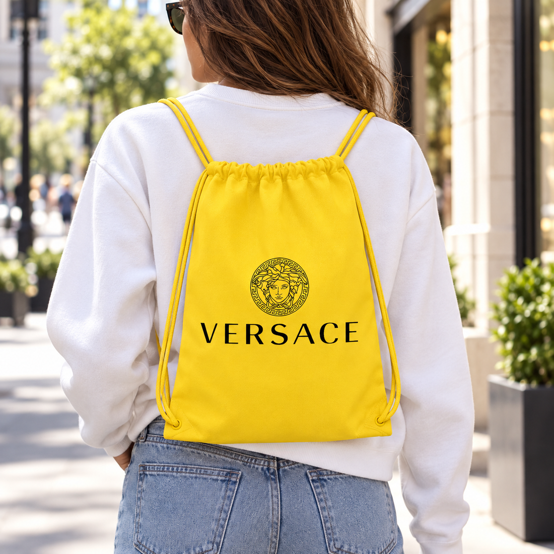 Versace Drawstring Bag | Color: Yellow | View 1