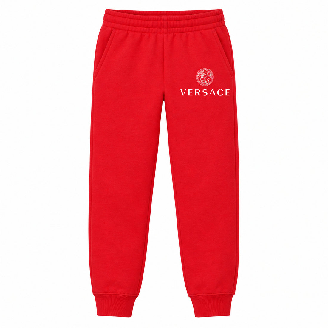 Versace youth jogger sweatpants, Red, Youth Large ages 10–12