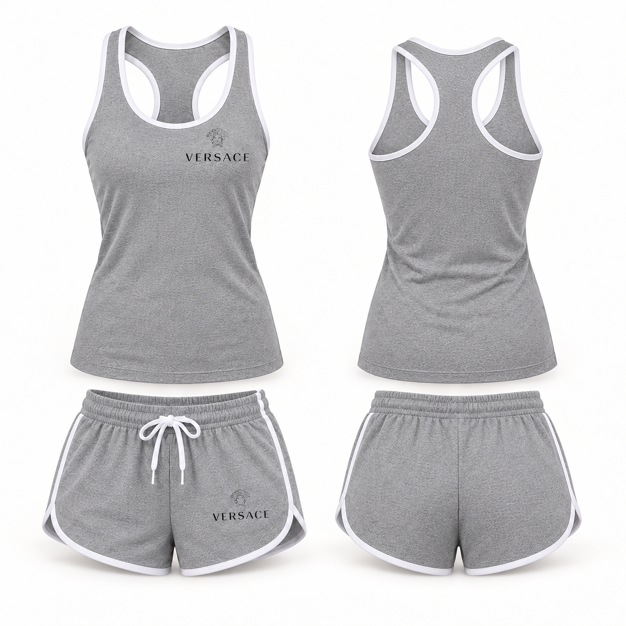 Women’s Versace Tanktop and Shorts Set | Color: Grey | Main