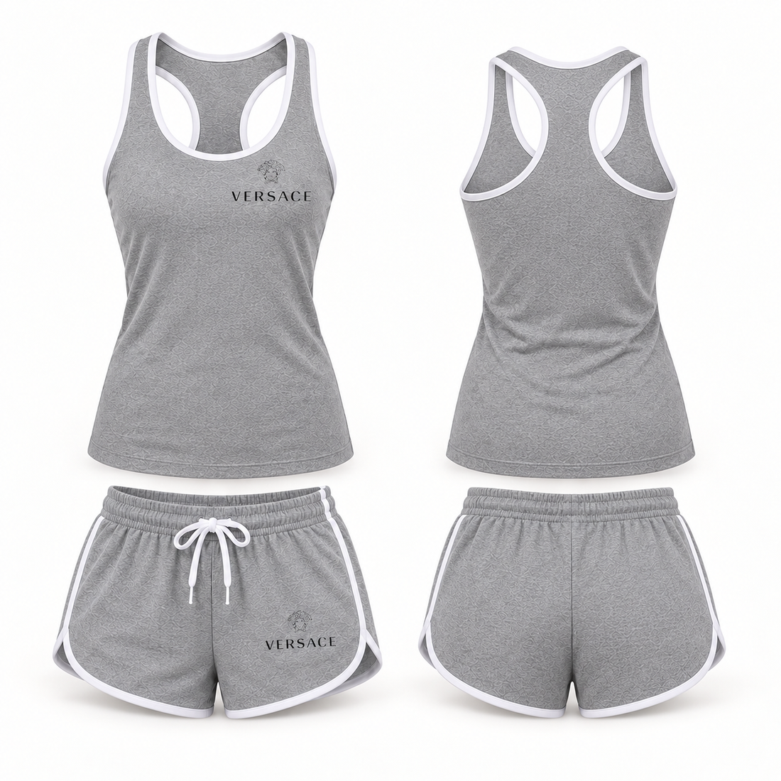 Women’s Versace Tanktop and Shorts Set | Color: Grey | Main