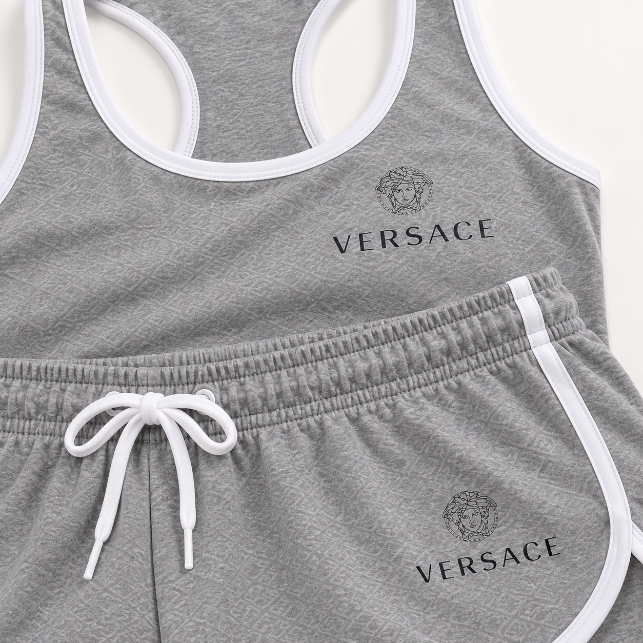 Women’s Versace Tanktop and Shorts Set | Color: Grey | View 2