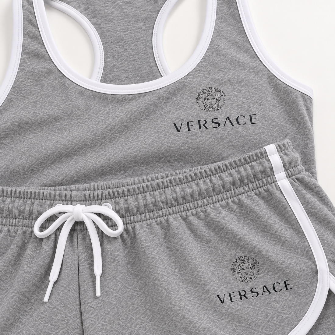 Women’s Versace Tanktop and Shorts Set | Color: Grey | View 2