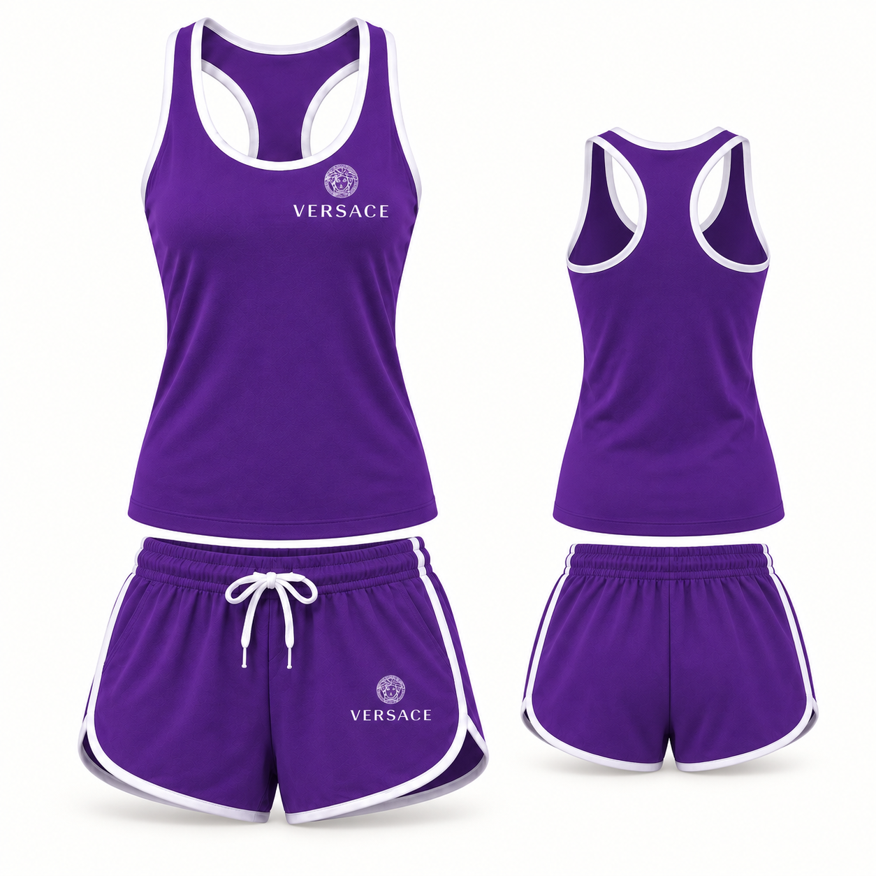 Women’s Versace Tanktop and Shorts Set | Color: Purple | Main