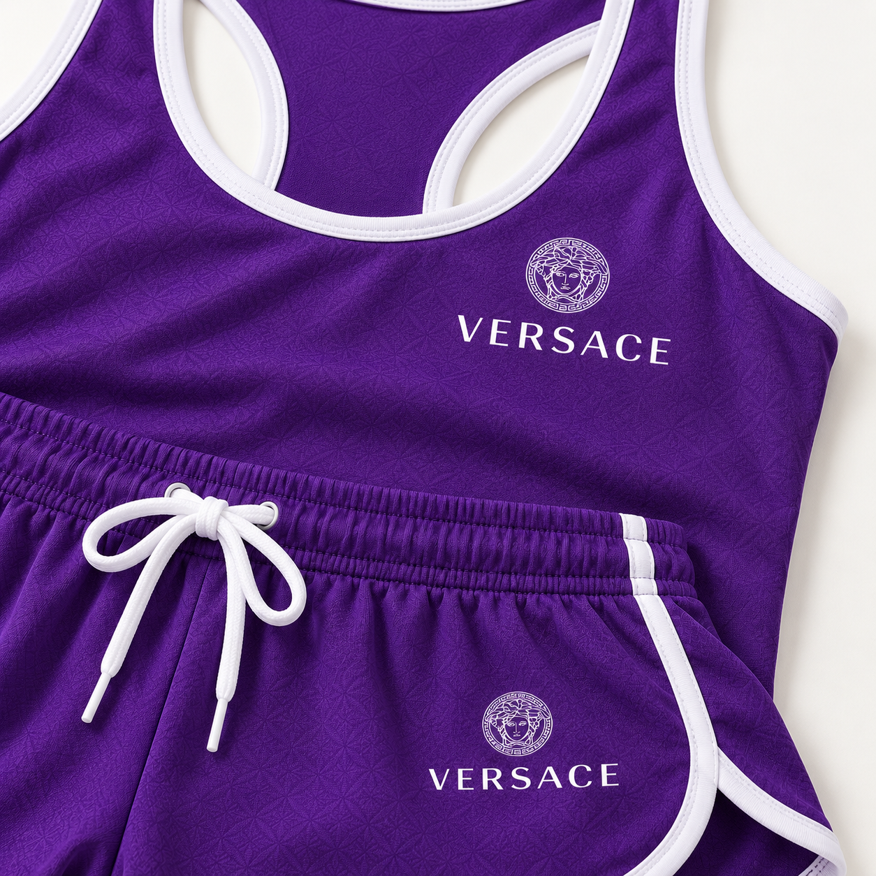 Women’s Versace Tanktop and Shorts Set | Color: Purple | View 2