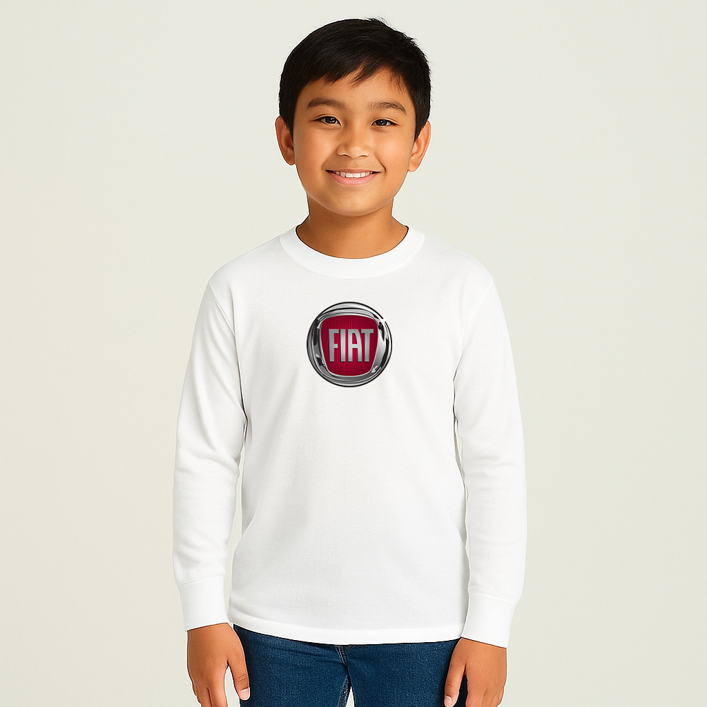 Youth Kids Fiat Car Long Sleeve T-Shirt
