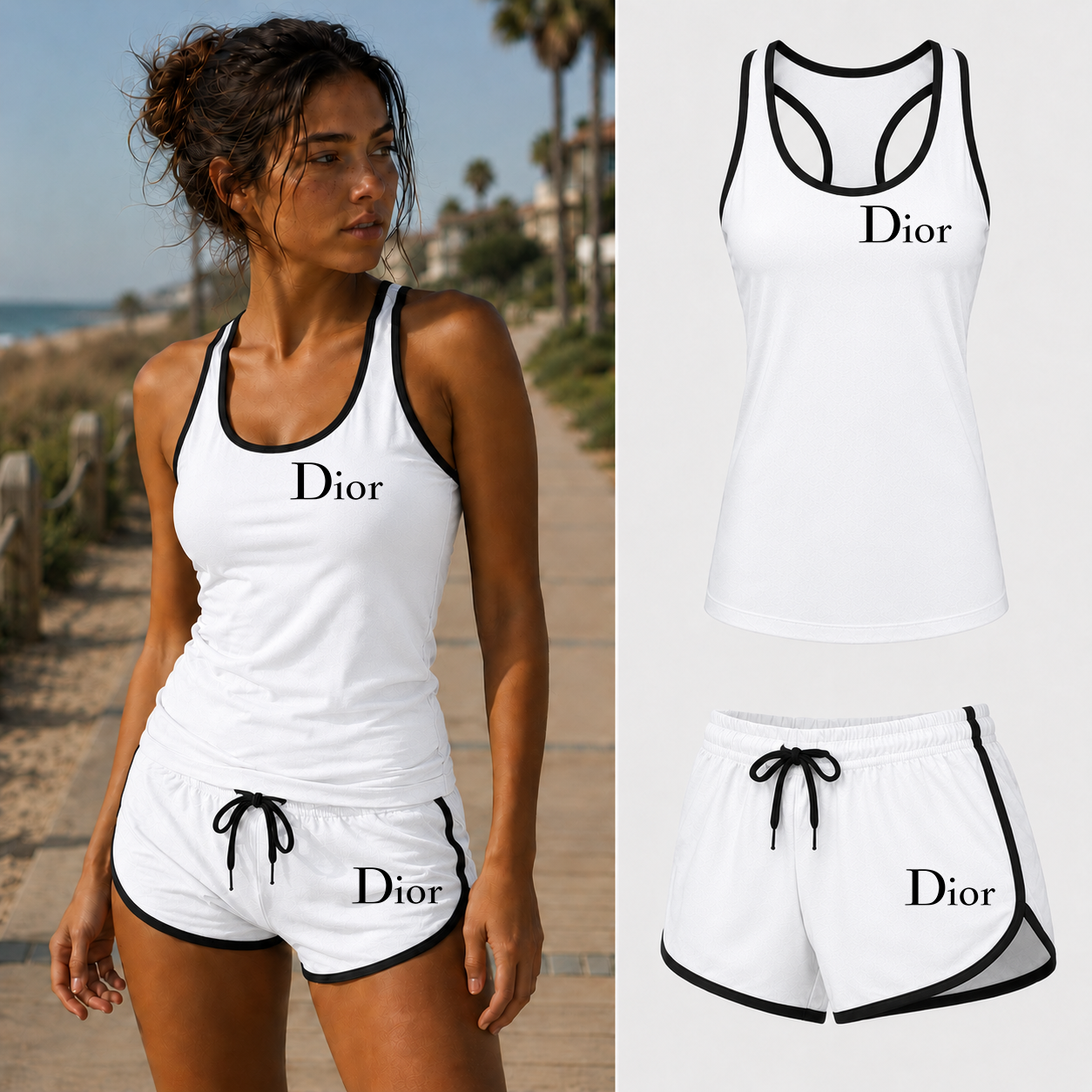 Women’s Dior Tanktop and Shorts Set