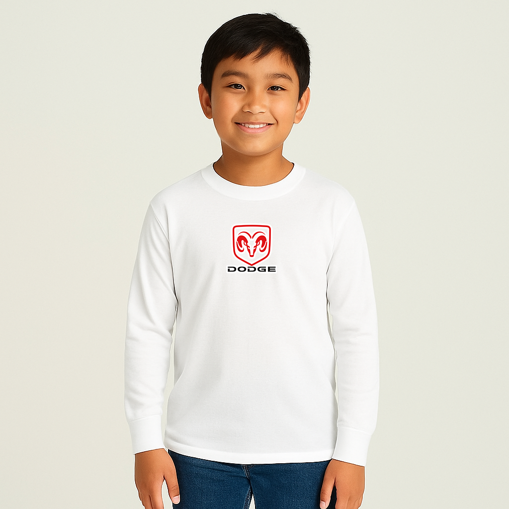 Youth Kids Dodge Car Long Sleeve T-Shirt