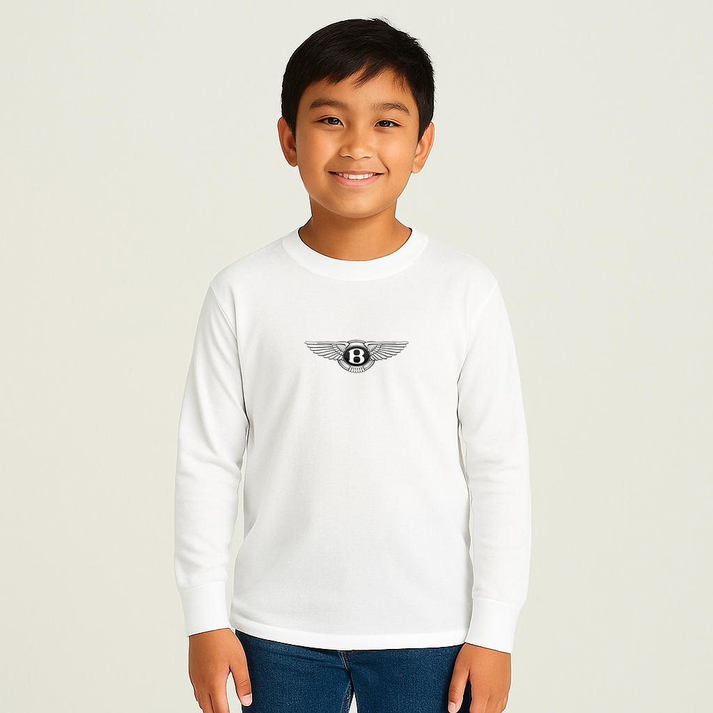 Youth Kids Bentley Car Long Sleeve T-Shirt