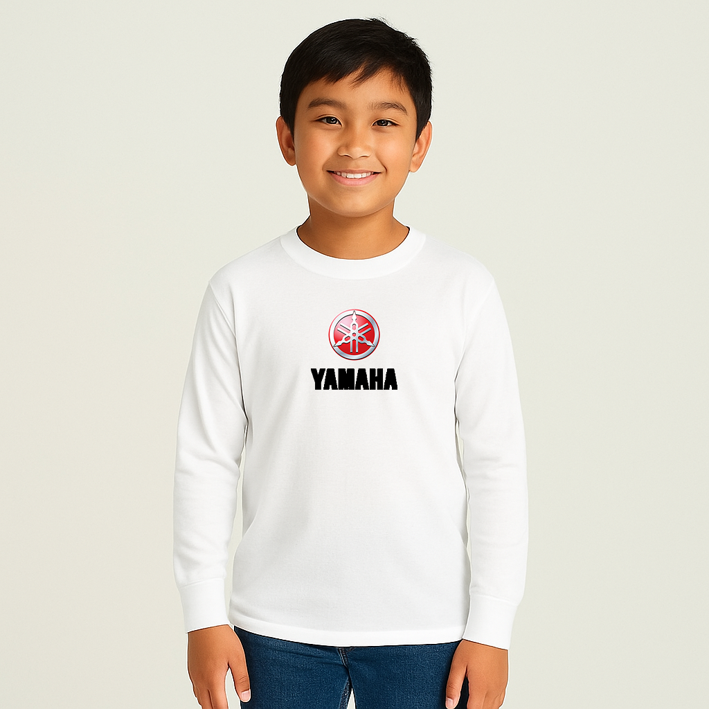 Youth Kids yamaha logo Long Sleeve T-Shirt