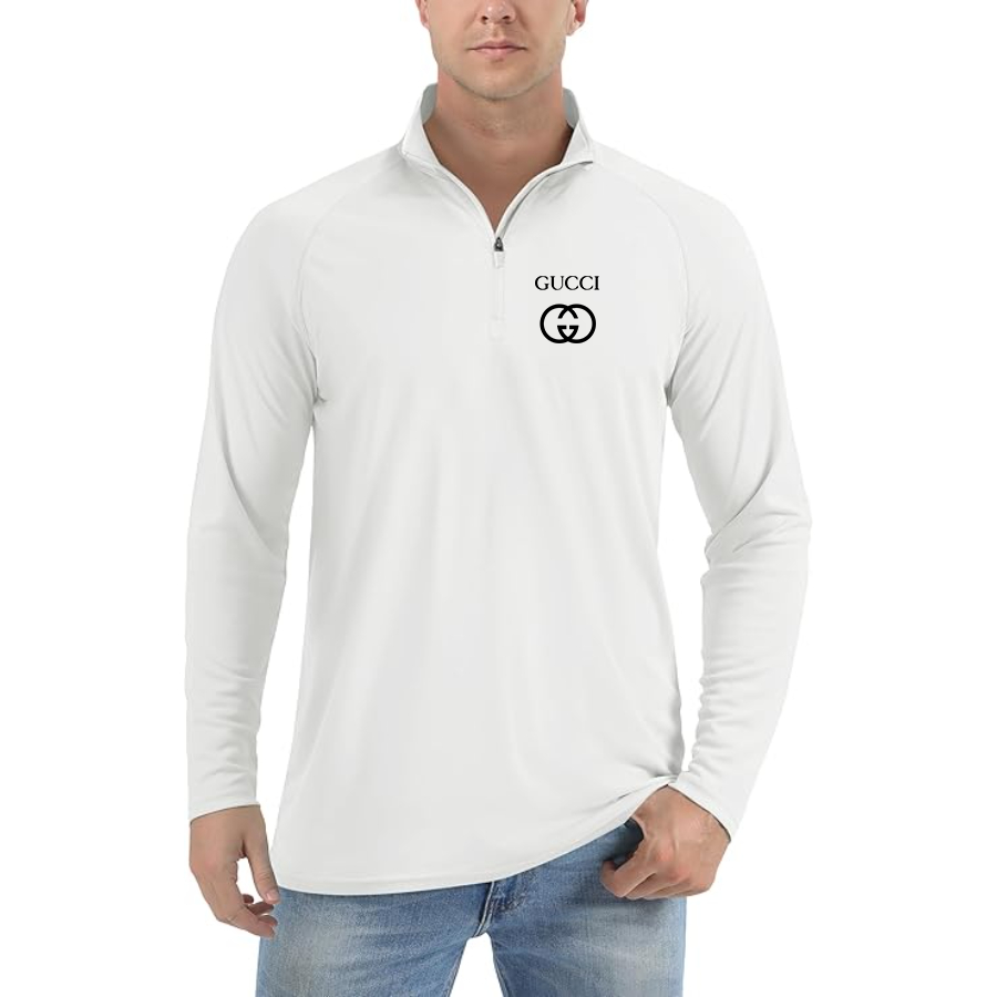 Men’s Gucci Lightweight Quarter-Zip Athletic Shirt – Long Sleeve Polyester Wear
