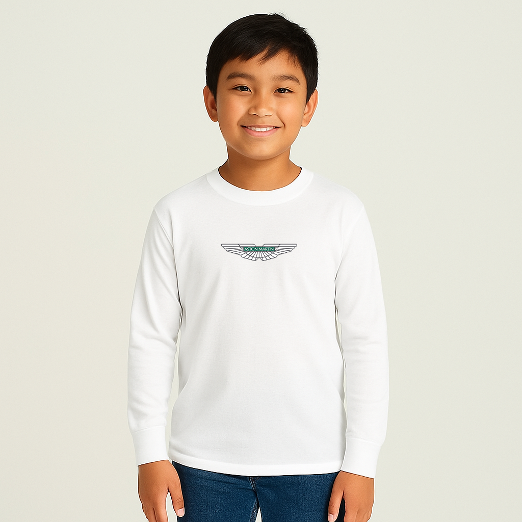 Youth Kids Aston Martin Car Long Sleeve T-Shirt