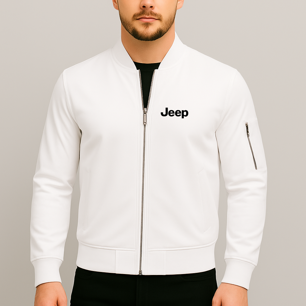 Men’s Jeep Car Lightweight Bomber Jacket Windbreaker Softshell Varsity Jacket Coat